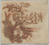 drawing: Christ Preaching. pen and brown ink, brush and brown wash over red chalk on paper