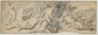 drawing: Nymphs and Satyrs (a); figure sketches (b). pen and brown ink, grey wash on paper