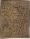 drawing: Copy after the Antique. pen and brown ink and brown wash on paper