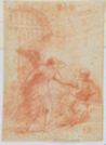 drawing: St. Peter Delivered from Prison . red chalk on paper