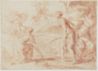 drawing: The Rape of Europa. red chalk on paper