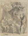 drawing: Death of St. Joseph (a&b). black chalk on paper
