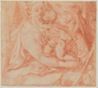 drawing: Madonna and Child (a&b). red chalk on paper