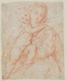 drawing: Madonna and Child. red chalk on paper