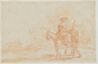 drawing: The Flight into Egypt. red chalk (counterproof) on paper