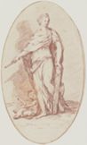 drawing: Allegory of Justice. red chalk on paper