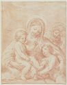 drawing: Holy Family with Infant Saint John. red chalk (counterproof) on paper