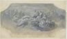 drawing: Mercury Bearing Psyche to Olympus. pen and brown ink, brush and black ink, blue-grey wash, over graphite heightened with white on paper
