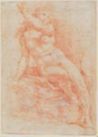 drawing: Nude Figure Study (a&b). red chalk (counterproof/recto only) on paper
