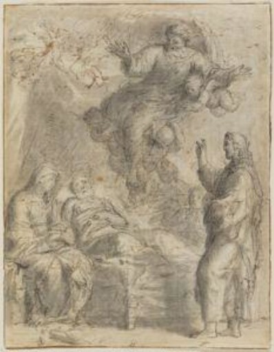 drawing: Death of St. Joseph (a&b). black chalk on paper