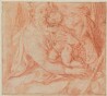 drawing: Madonna and Child (a&b). red chalk on paper