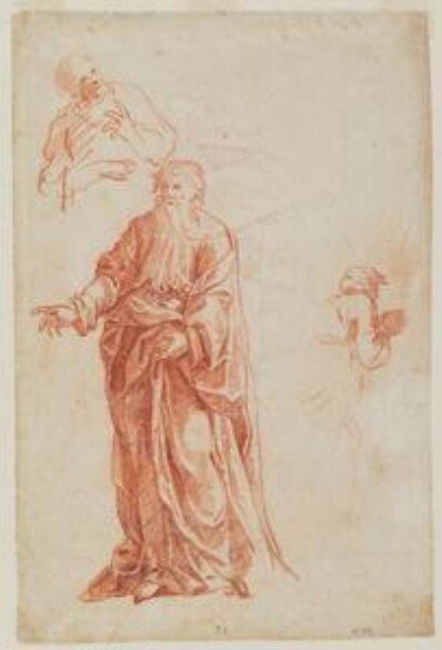 drawing: Standing Prophet and Other Studies (a&b). red chalk on paper