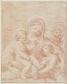 drawing: Holy Family with Infant Saint John. red chalk (counterproof) on paper
