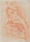 drawing: Nude Figure Study (a&b). red chalk (counterproof/recto only) on paper